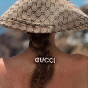 Authentic Gucci Black and Gold Hair Clip